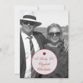 40-jähriges Foto Schwarz-weiß Elegant Einladung (Rückseite)