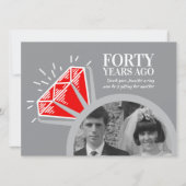 40-jähriges Jubiläum Party roten Ruby Ring Foto Gr Einladung (Vorderseite)
