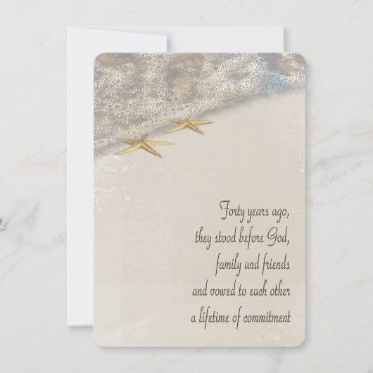 40-jähriges Vow Renewal Wedding Program Einladung (Vorderseite)