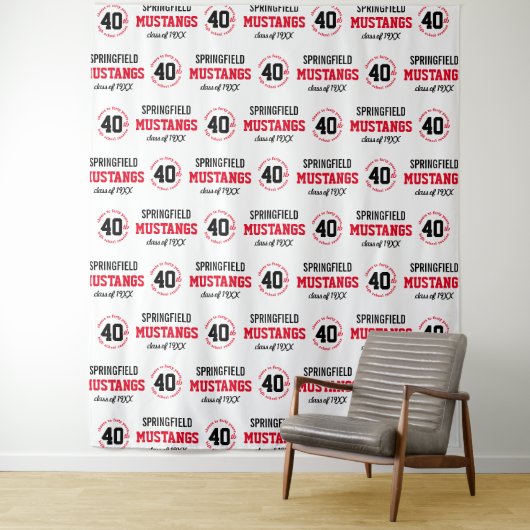 40-jähriges Wiedersehen-Step Wiederholung des Hint Wandteppich (Beispiel)