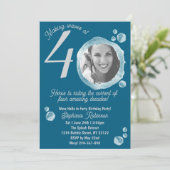 40. Jährliche Meilensteinblasen Geburtstag Einladung (Stehend Vorderseite)