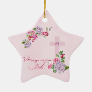 40. Jubiläum des Ordenslebens Katholische Nonne Keramik Ornament