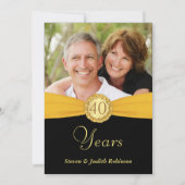 40. Jubiläum - Imitat Pocket Style mit Monogram Einladung (Vorderseite)