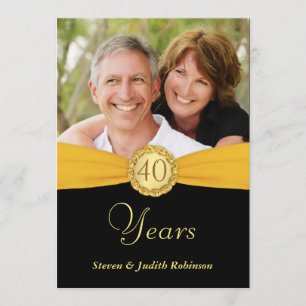 40. Jubiläum - Imitat Pocket Style mit Monogram Einladung