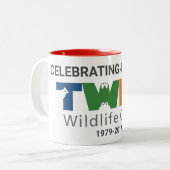 40. Jubiläum Kaffee-Tasse Zweifarbige Tasse (Vorderseite Links)