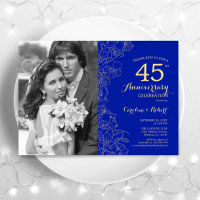 40. Jubiläum mit Foto Sapphire Gold Floral