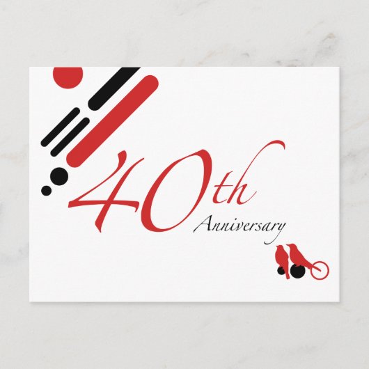 40. Jubiläum (Mod-Vögel) Postkarte (Vorderseite)