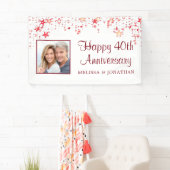 40. Jubiläum Modern Ruby Red Stars Foto Banner (Insitu)