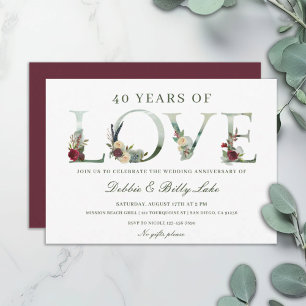 40. Jubiläum Party 40 Jahre Liebe Einladung