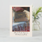 40. Jubiläum Party Einladung Vintage Bibel (Stehend Vorderseite)