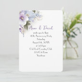 40. Jubiläum Party Floral Bouquet Einladung (Stehend Vorderseite)