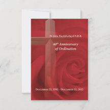 40 Jubiläum Rose Gebetskarte Front