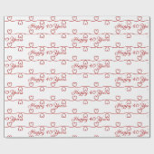 40. Jubiläum Rote Herzen Geschenkpapier (Flach)