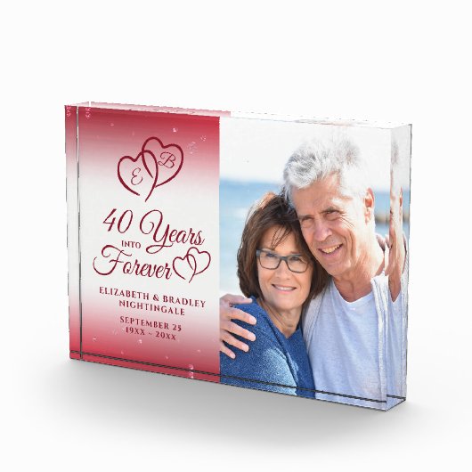 40 Jubiläum Ruby Heart 40 JAHRE INTO FOREVER Fotoblock (Rechts)