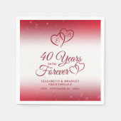 40 Jubiläum Ruby Heart 40 JAHRE INTO FOREVER Serviette (Vorderseite)