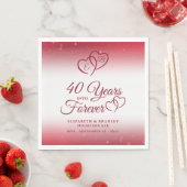 40 Jubiläum Ruby Heart 40 JAHRE INTO FOREVER Serviette (Beispiel)