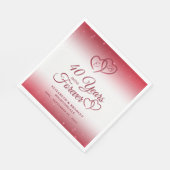 40 Jubiläum Ruby Heart 40 JAHRE INTO FOREVER Serviette (Ecke)