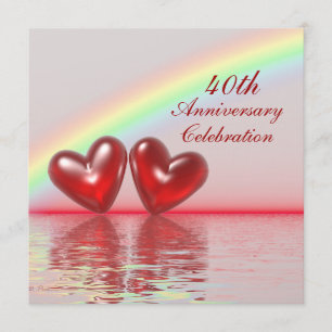 40. Jubiläum Ruby Hearts Einladung