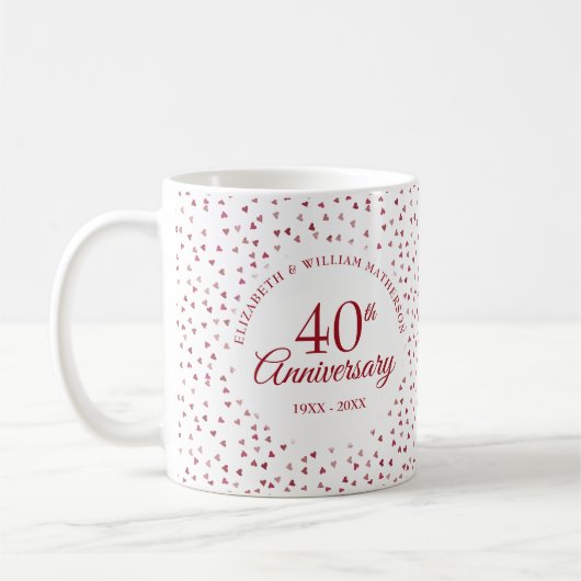 40. Jubiläum Ruby Hearts Kaffeetasse (Links)