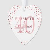 40. Jubiläum Ruby Hearts Ornament (Vorderseite)