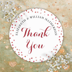 40. Jubiläum Ruby Love Hearts Danke Runder Aufkleber