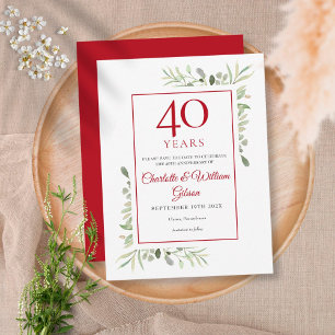 40. Jubiläum Save-the-Date-Grün Postkarte