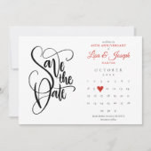 40. Jubiläum Save-the-Date-Kalender Ruby Heart Save The Date (Vorderseite)