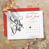 40. Jubiläum Save the Date Kalender Ruby Herz Postkarte