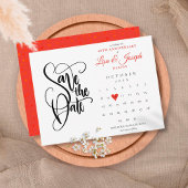 40. Jubiläum Save the Date Kalender Ruby Herz Postkarte