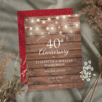 40. Jubiläum String Lights Wood Save the Date