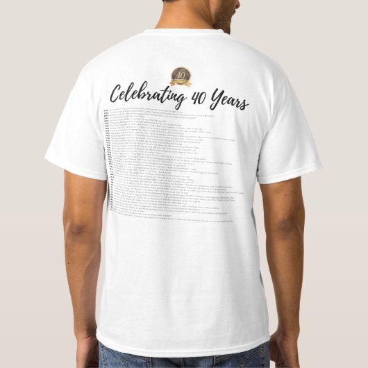 40. Jubiläum Titel T - Shirt anzeigen (Rückseite)