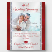 40. Jubiläum Traditionelles Geschenk, Foto Plaque Fotoplatte (Vorderseite)
