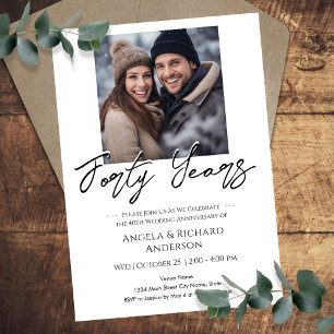 40. Jubiläums-Minimal-Foto Einladung