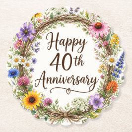 40. Jubiläumsblumen Untersetzer