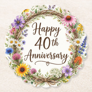 40. Jubiläumsblumen Untersetzer