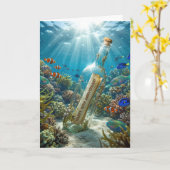 40. Jubiläumsbotschaft in einer Flasche Karte (Gelbe Blume)