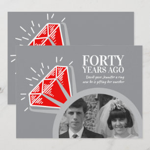 40. Jubiläumsfeier rote Rubin-Ring-Foto-Grafik Einladung