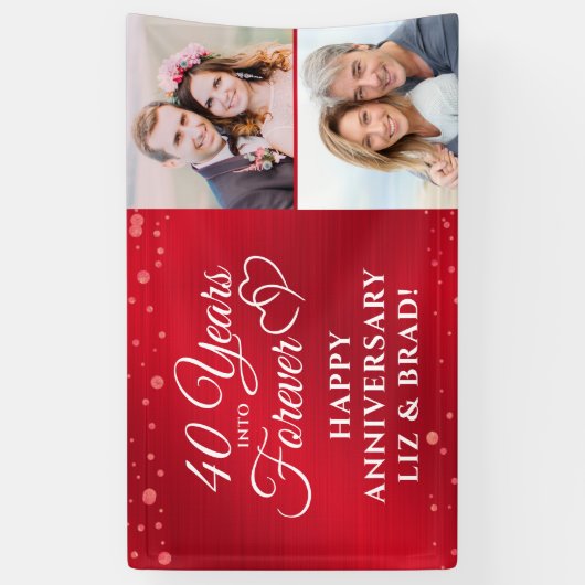 40 Jubiläumsjahr: Ruby HARTS YEARS INTO FOREVER Banner (Vertikal)