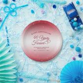 40 Jubiläumsjahr: Ruby HARTS YEARS INTO FOREVER Pappteller (Party)