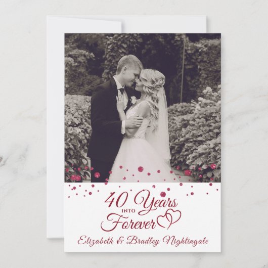 40 Jubiläumsjahre ins Foto Einladung (Vorderseite)