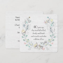 40. Jubiläumsschaden auf Holz Einladung