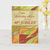 40. Jubilee, Nun, verketteter Glass-Look Karte (Gelbe Blume)