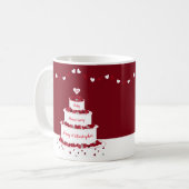 40. Karminroter Hochzeitstagkuchen Kaffeetasse (Vorderseite Links)