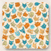 40 Katzengesichter und ein Schwanz Getränkeuntersetzer (Vorderseite)