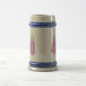 40 Kerzen (Rosa/Lila) Bierglas (Mittel)