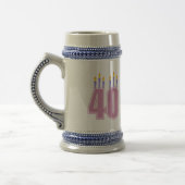 40 Kerzen (Rosa/Lila) Bierglas (Links)