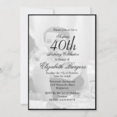 40. Klasse Elegant Foto Monogram Geburtstag Einladung (Vorderseite)