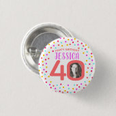 40. kundenspezifisches Foto bunter korallenroter Button (Vorne & Hinten)