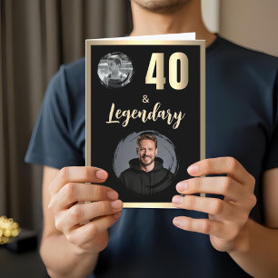 40 & Legendäre 2 Fotos 40. Geburtstag Gold Karte