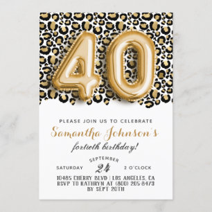 40. Leopard Fabulous Glam Birthday Einladung
